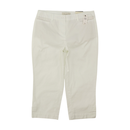White Petite Solid Denim Capris