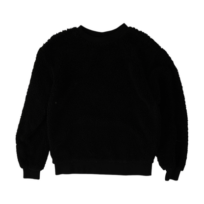 Black Solid Sweatshirt Pullover