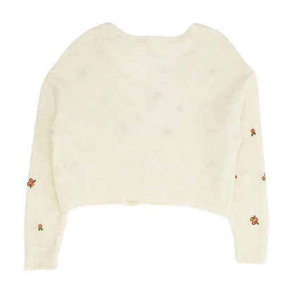 Zara Ivory Floral Cardigan Sweater – Image 2
