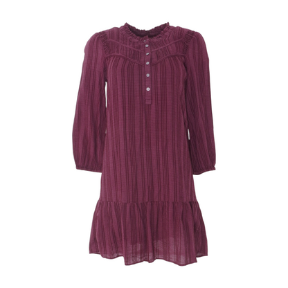 Maroon Check Mini Dress