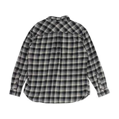 Gray Plaid Flannel Button Down