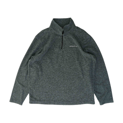 Gray Solid 1/4 Zip Pullover