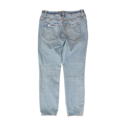 Blue Solid Skinny Leg Jeans