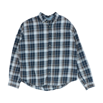 Brown Print Flannel Button Down