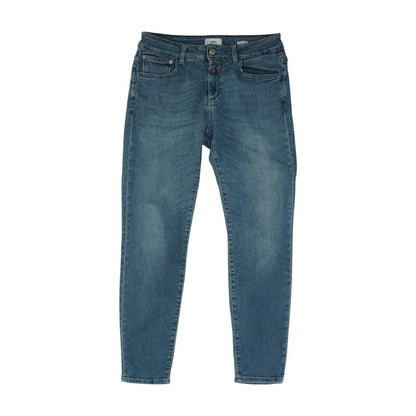 Blue Mid Rise Slim Leg Jeans