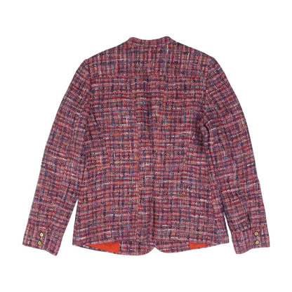 Pink Plaid Cotton Blend Blazer