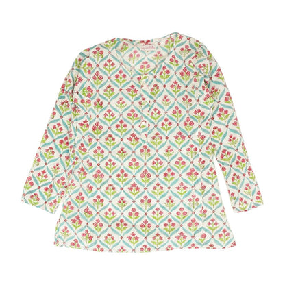 White Floral Long Sleeve Blouse
