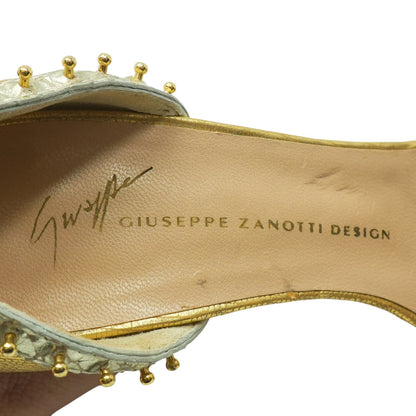 Giuseppe Zanotti Gold Strappy Studded Heels – Image 6