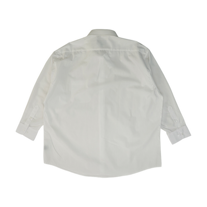 White Solid Long Sleeve Button Down