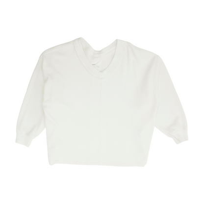 White Solid Sweatshirt Pullover
