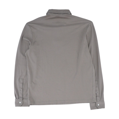 Brown Solid Long Sleeve Polo