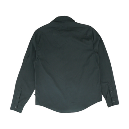 Black Solid Long Sleeve Button Down