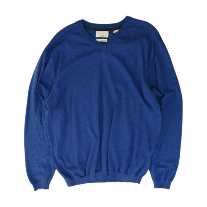 Blue Solid Pullover Sweater