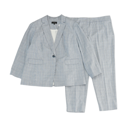 Blue Plaid Pant Set