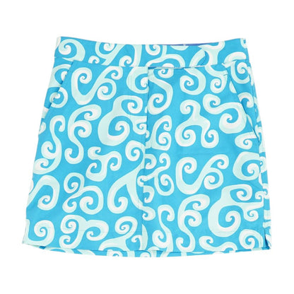 Blue Graphic Midi Skirt