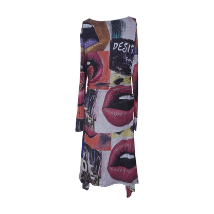 Multi Graphic Midi Dress
