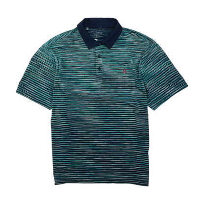 Blue Striped Short Sleeve Polo
