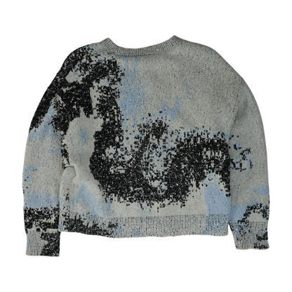 Gray Abstract Pullover Sweater