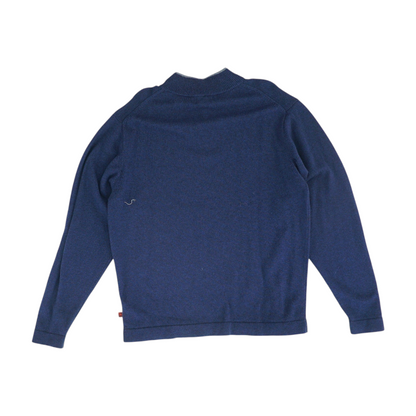 Navy Solid 1/4 Zip Sweater