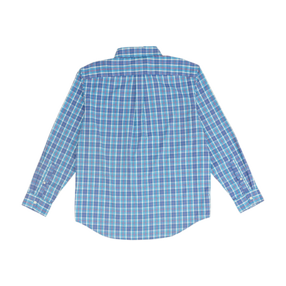 Blue Plaid Long Sleeve Button Down