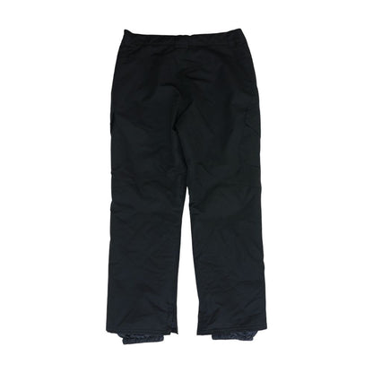 Black Solid Cargo Ski Pants