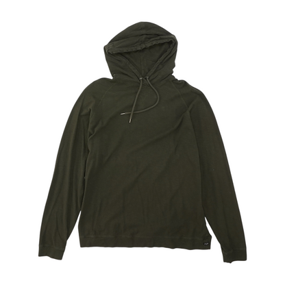 Green Solid Hoodie Pullover