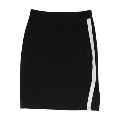 Black Solid Midi Skirt