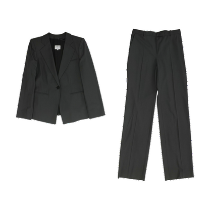 Gray Solid Pant Suit