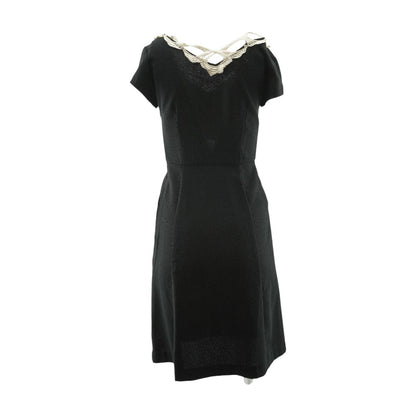 Black Solid Midi Dress