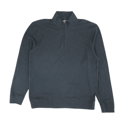 Black Solid 1/4 Zip Pullover