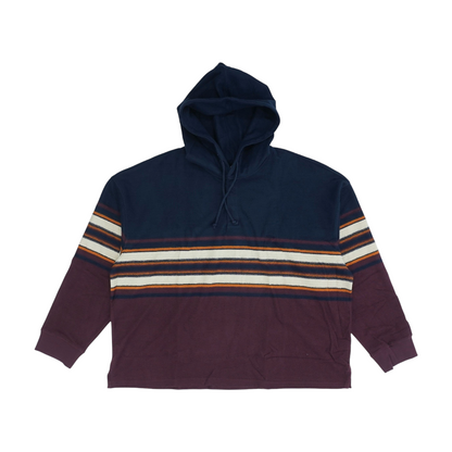 Navy Color Block Hoodie Pullover