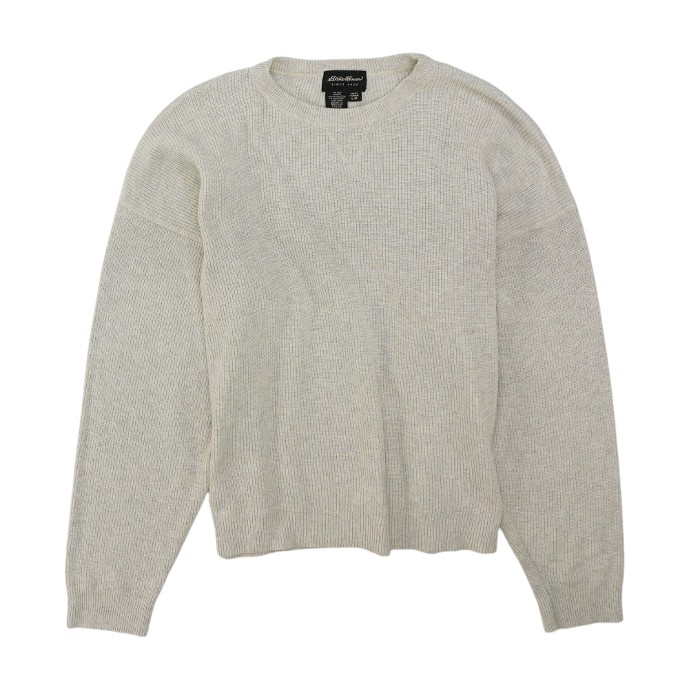 Beige Solid Pullover Sweater