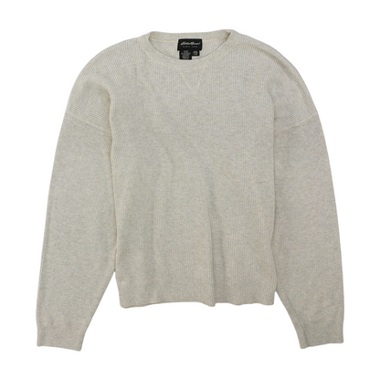Beige Solid Pullover Sweater