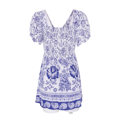 White Floral Mini Dress