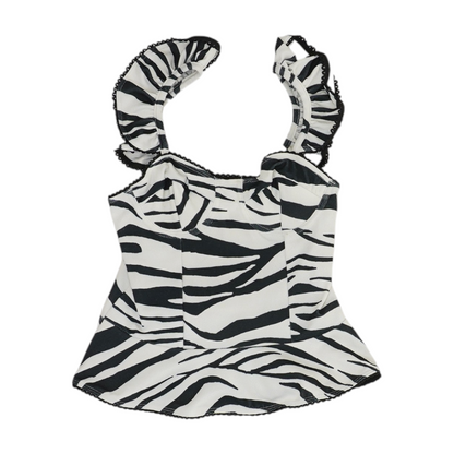 White Animal Print Blouse