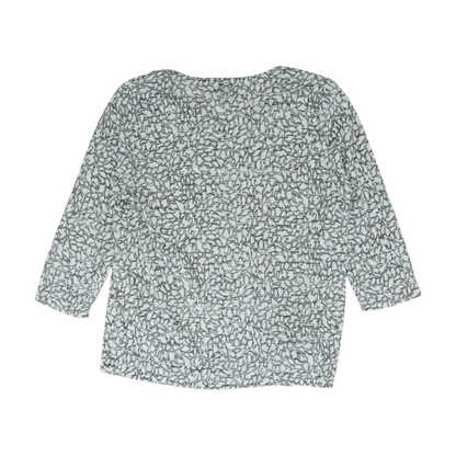Gray Print Pullover Sweater