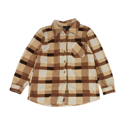 Brown Petite Check Flannel Button Down