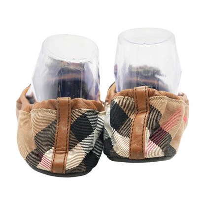 Brown Nova Check Canvas Ballet Flats