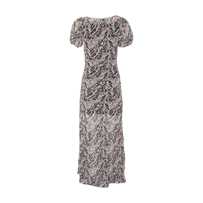 Tan Animal Print Maxi Dress