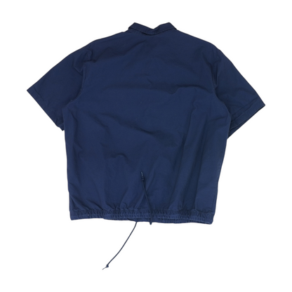 Navy Solid Short Sleeve Button Down
