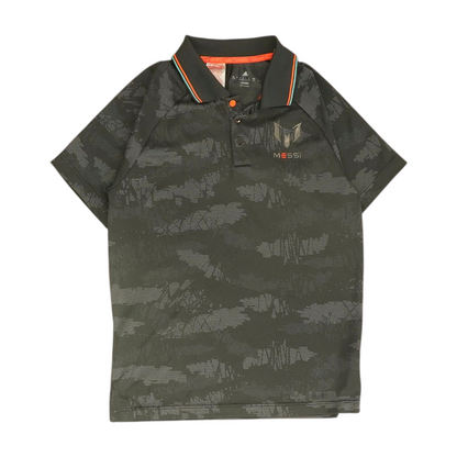 Charcoal Print Short Sleeve Polo