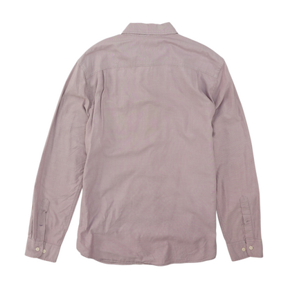 Pink Solid Long Sleeve Button Down