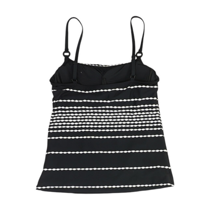 Black Striped Swim Top
