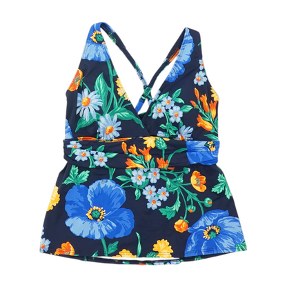 Navy Floral Swim Top