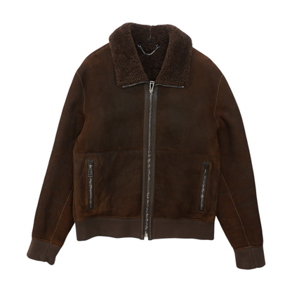 Brown Solid Leather Jacket