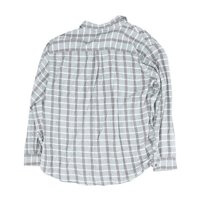 Gray Plaid Flannel Button Down