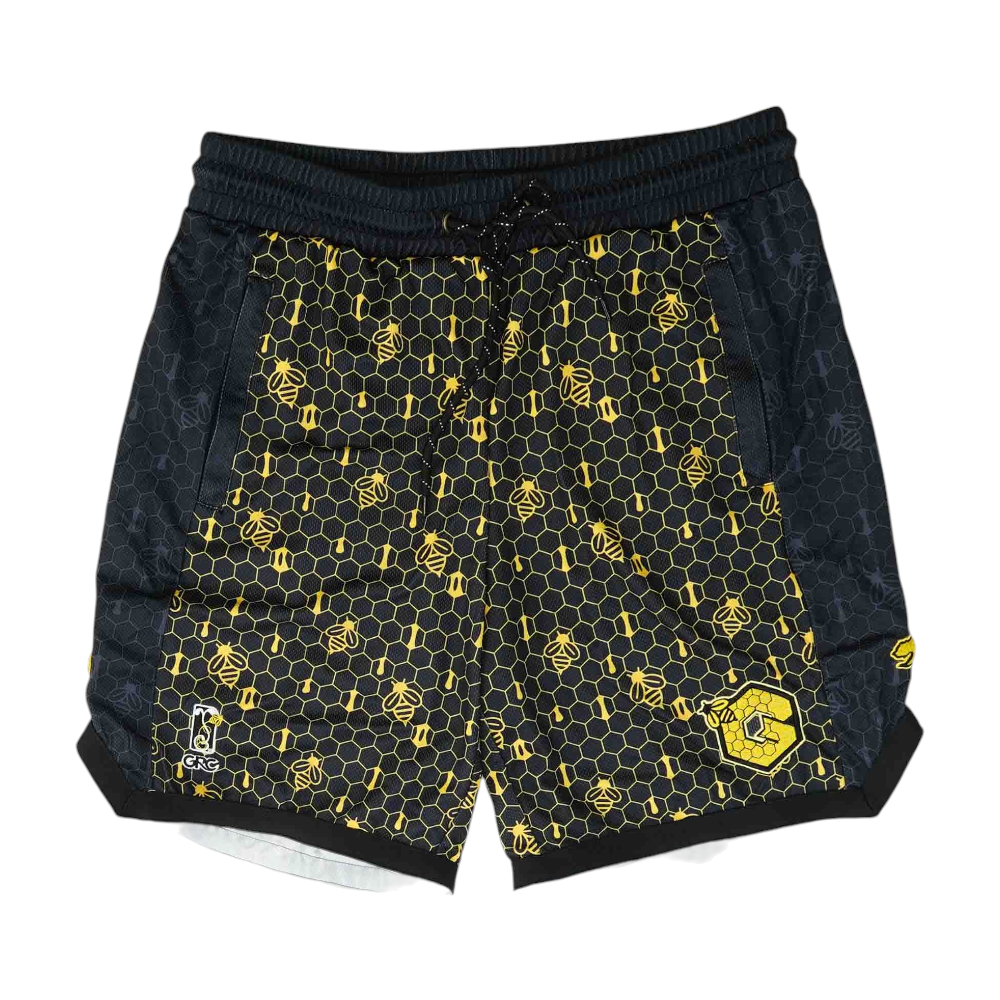 Yellow Graphic Active Shorts
