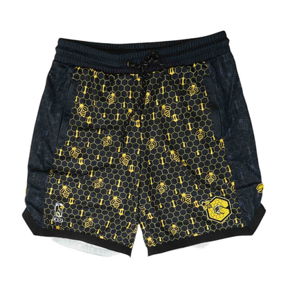 Yellow Graphic Active Shorts