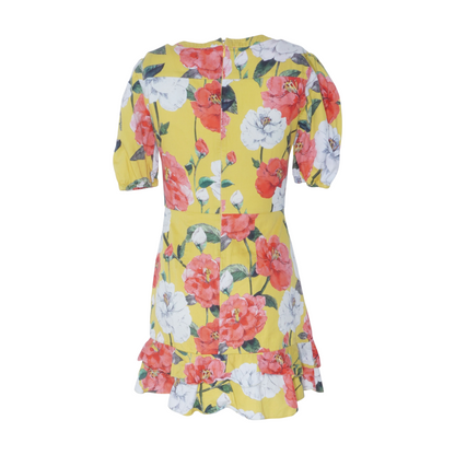 Yellow Floral Mini Dress