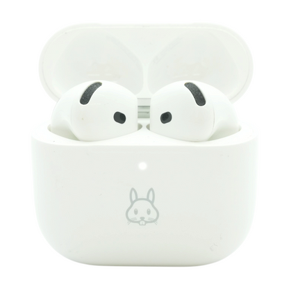White AirPods 4 with Active Noise Cancellation Wireless Earbuds with Custom Case